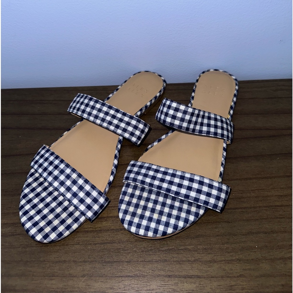 Blue+White Checkered Sandals
